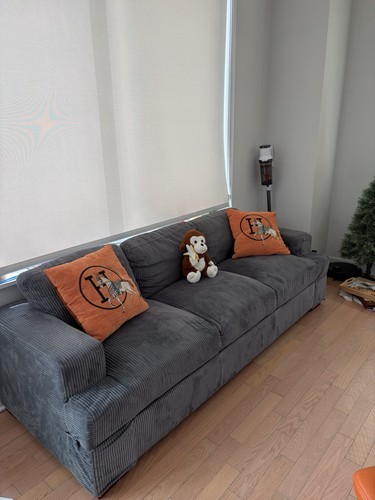 Modern cream grey couch sofa - cream,
